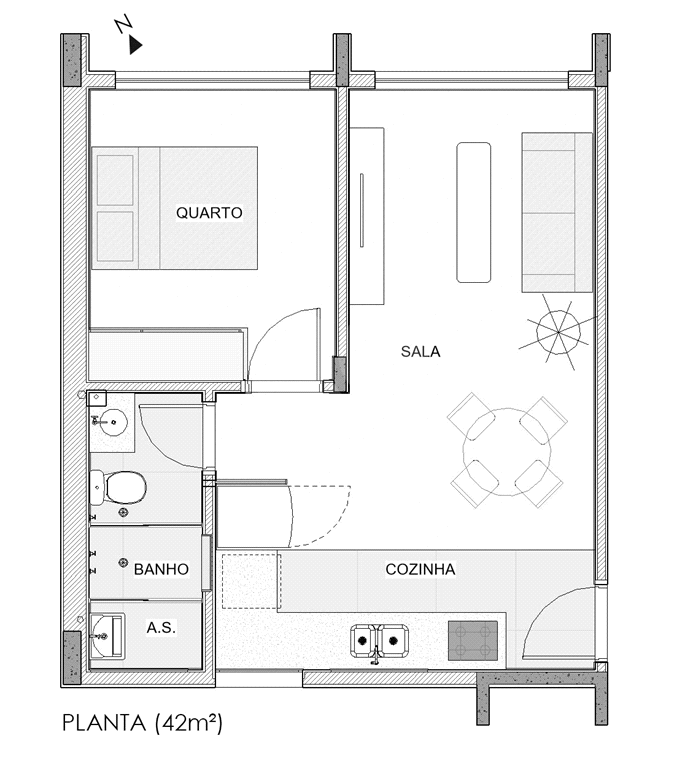 Apartamento à venda com 1 quarto, 42m² - Foto 5