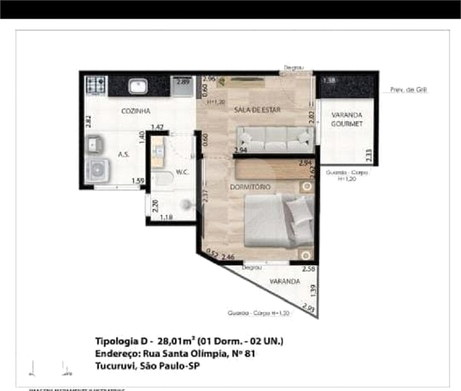 apartamento tipo studio um quarto tucuruvi