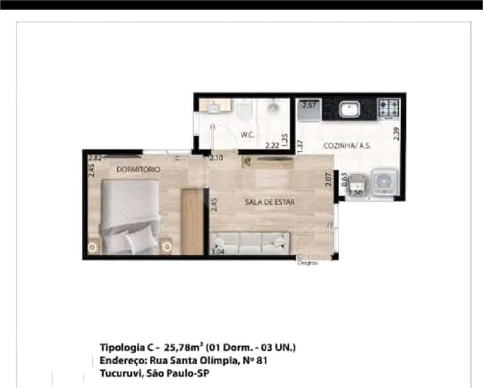 apartamento tipo studio um quarto tucuruvi