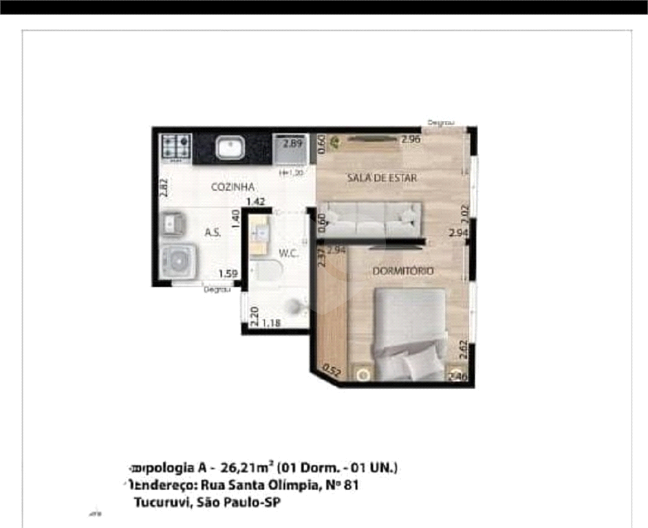 apartamento tipo studio um quarto tucuruvi