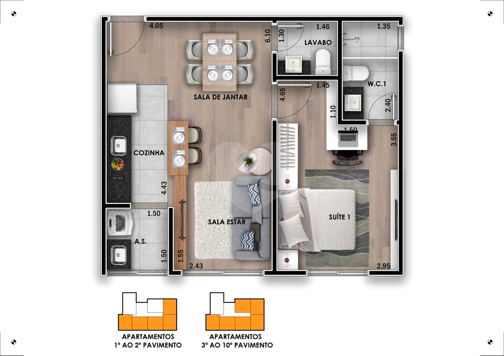 Apartamento à venda com 1 quarto, 46m² - Foto 15