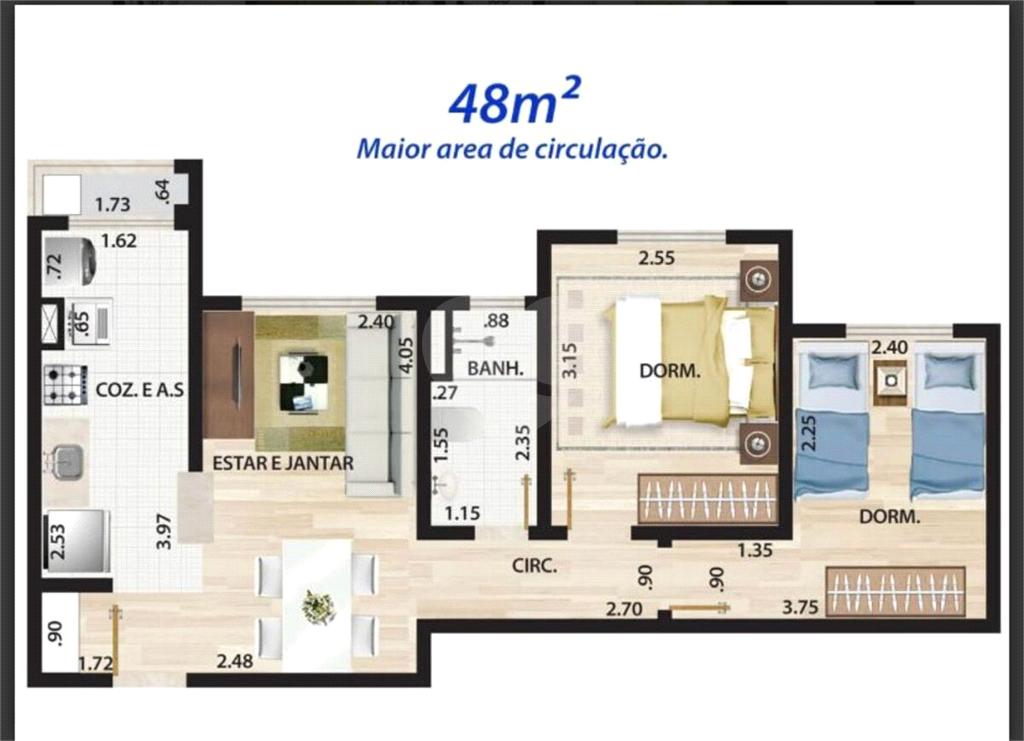 Apartamento à venda com 2 quartos, 48m² - Foto 12