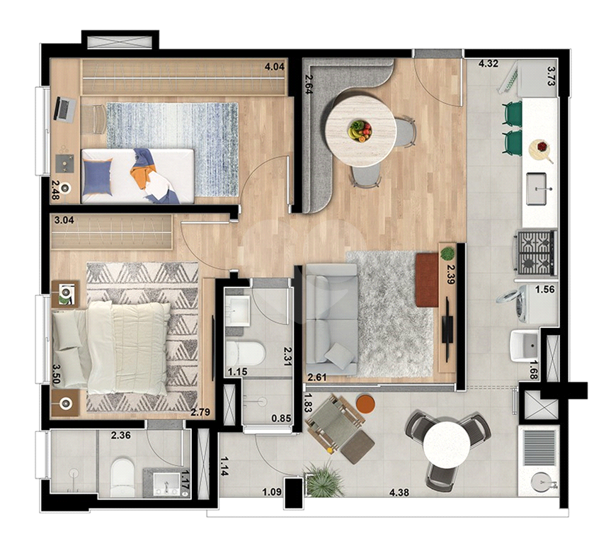 Apartamento à venda com 2 quartos, 68m² - Foto 3