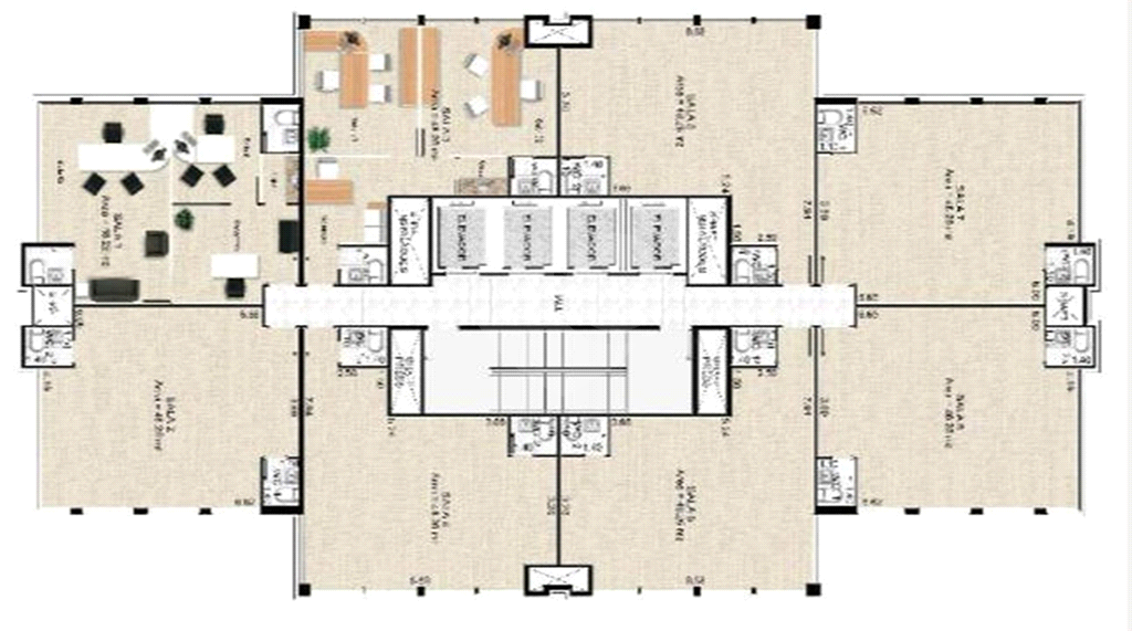 Sala Comercial Nova à venda em Santana no Edifício Brasília Corporate com 50 m² 2 vagas 2 banheiros 