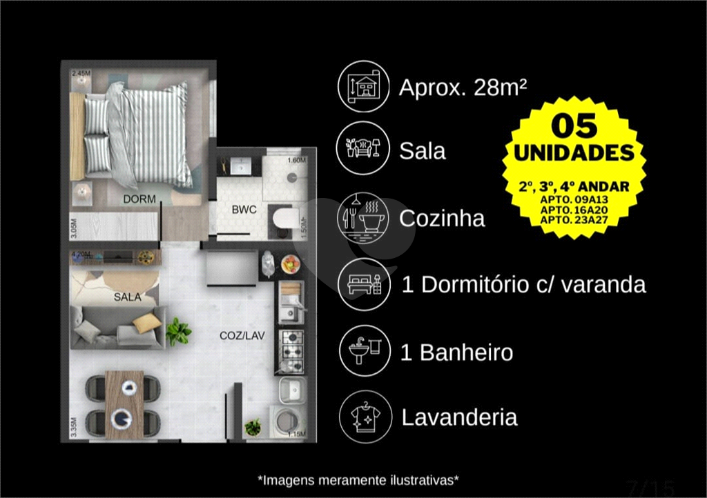 Apartamento com 35 mts² - Penha