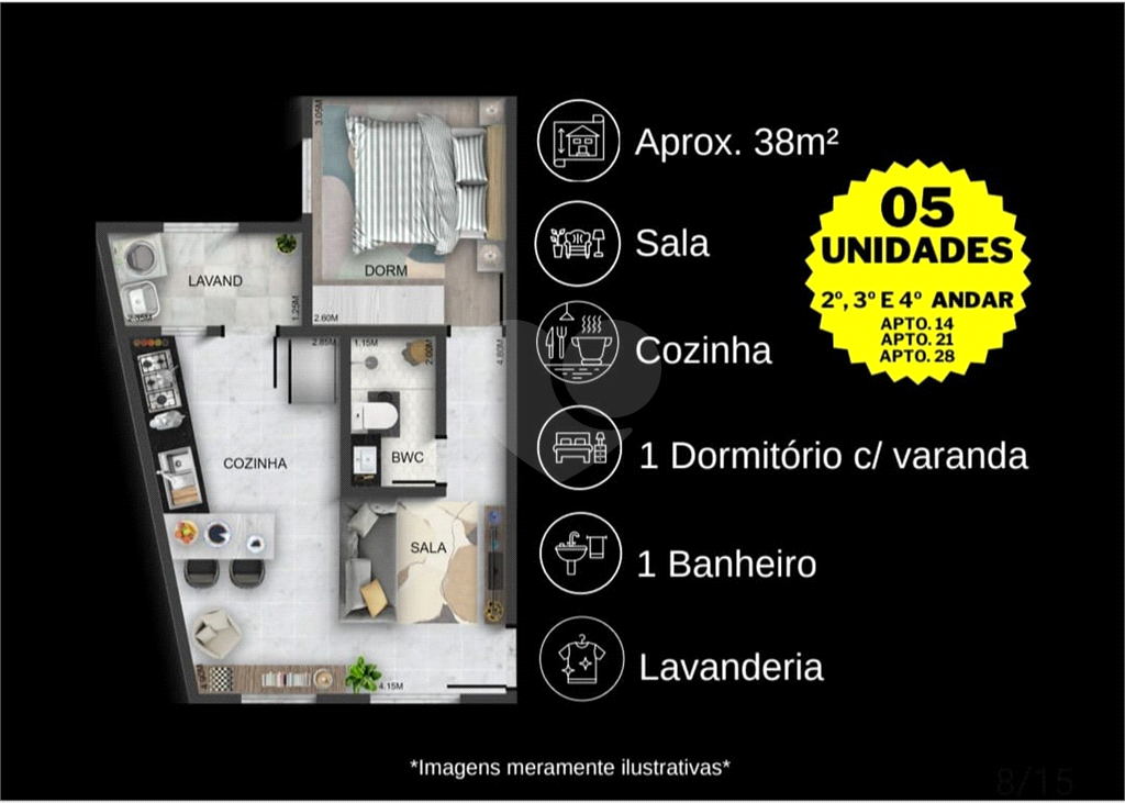 Apartamento com 35 mts² - Penha