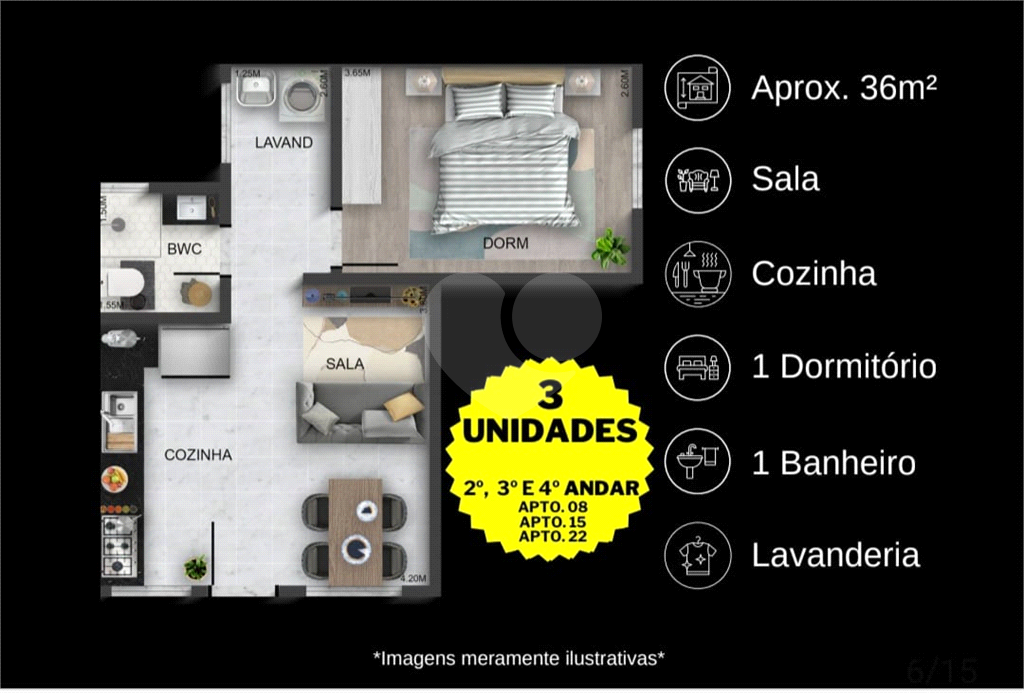 Apartamento com 35 mts² - Penha