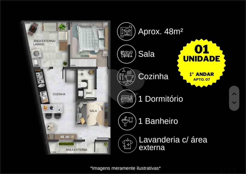 Apartamento com 35 mts² - Penha