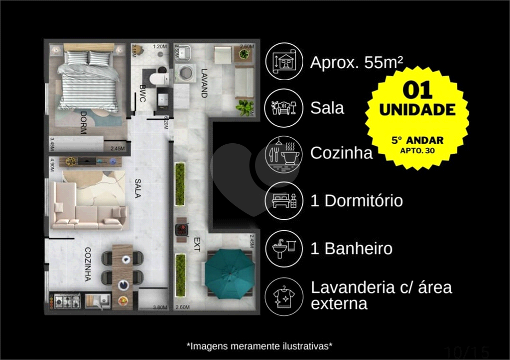 Apartamento com 35 mts² - Penha