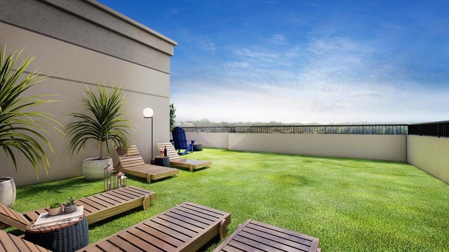 Rooftop com área de contemplação e solário