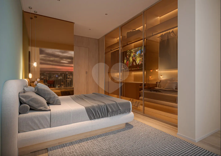 Perspectiva da suíte 72m²