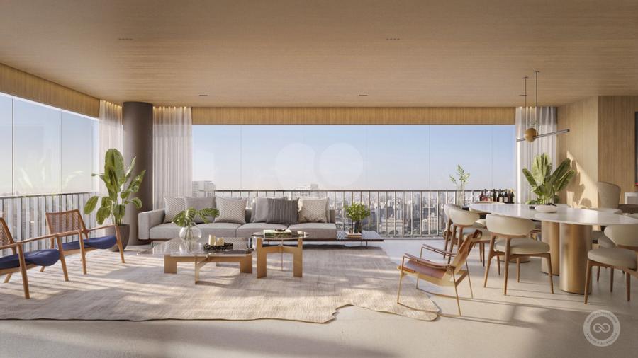 Perspectiva Ilustrada do Living - 115m²