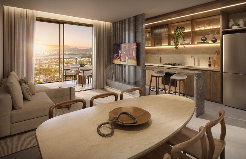Sala - Modelo com 2 suítes