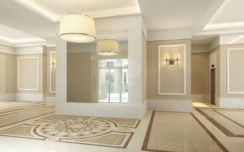 Lobby do Ed. Hyde Park e Referência ilustrativa do Ed. Central Park