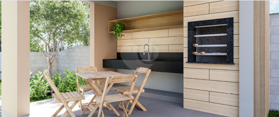 Quiosque com churrasqueira