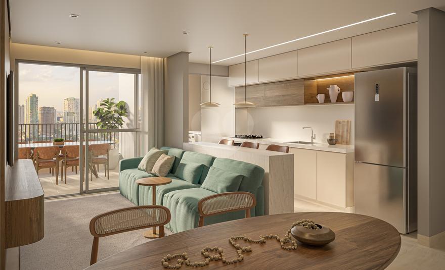 Living e Terraço - ap.75m²