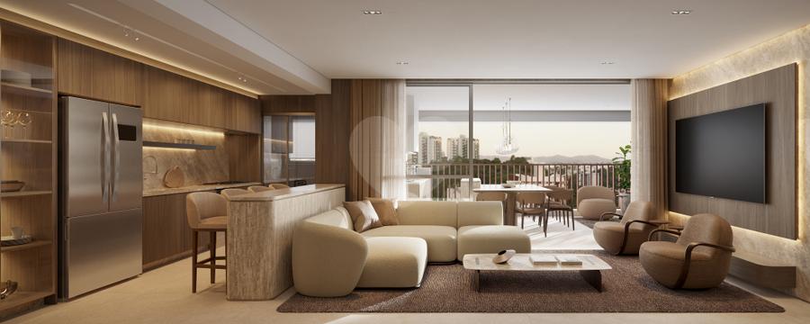 Living de 132m2 do Apartamento de 3 Suítes
