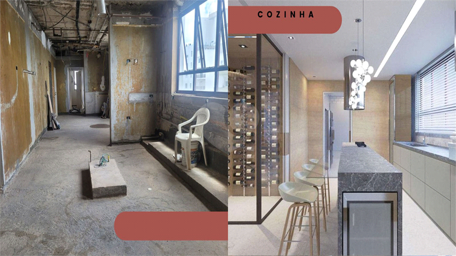 Sugestão "antes e depois" para decoração