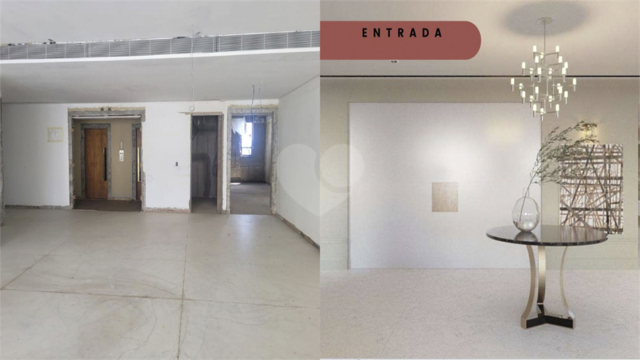 Sugestão "antes e depois" para decoração de entrada social