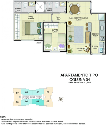 Apartamento 53m²