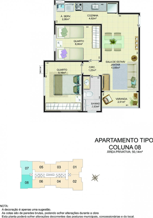 Apartamento 50m²