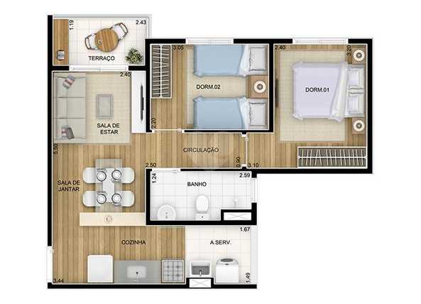 Apartamento 46m²