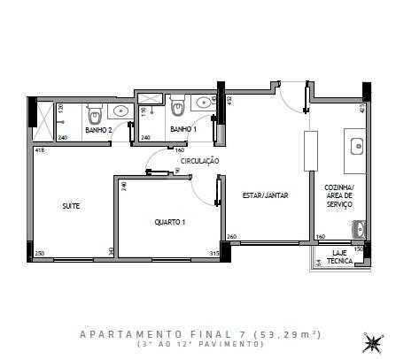 Apartamento 53m²