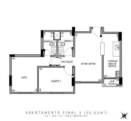 Apartamento 55m²