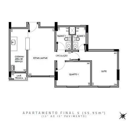 Apartamento 55m²