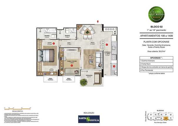 Apartamento 59m²