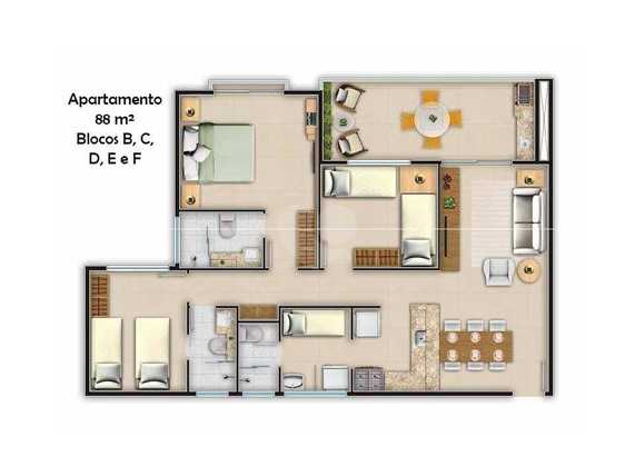 Apartamento 88m²