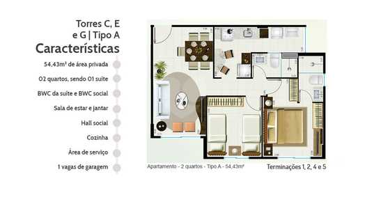 Apartamento 54m²