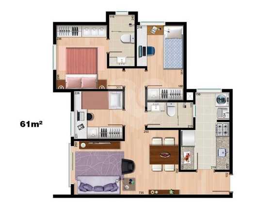 Apartamento 61m²