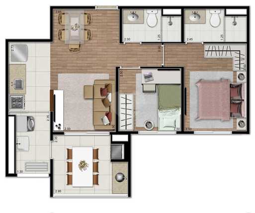 Apartamento 59m²