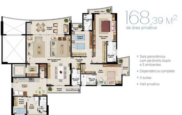 Apartamento 168m²