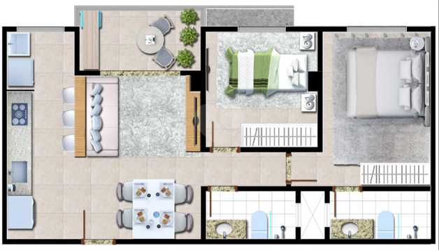 Apartamento 62m²