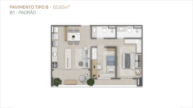 Apartamento 65m²