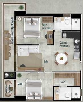 Apartamento 56m²