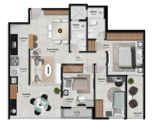 Apartamento 88m²