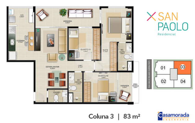 Apartamento 83m²