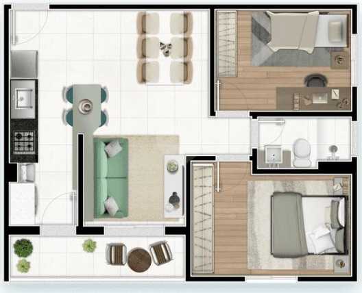 Apartamento 55m²