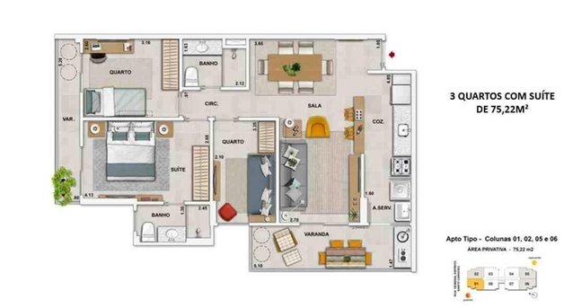 Apartamento 75m²