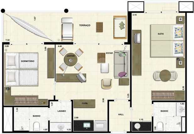 Apartamento 53m²