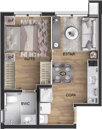 Apartamento 34m²