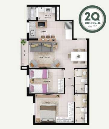 Apartamento 66m²