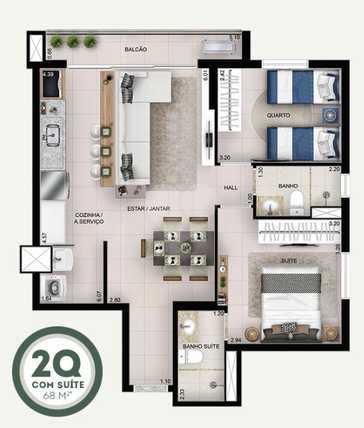 Apartamento 64m²