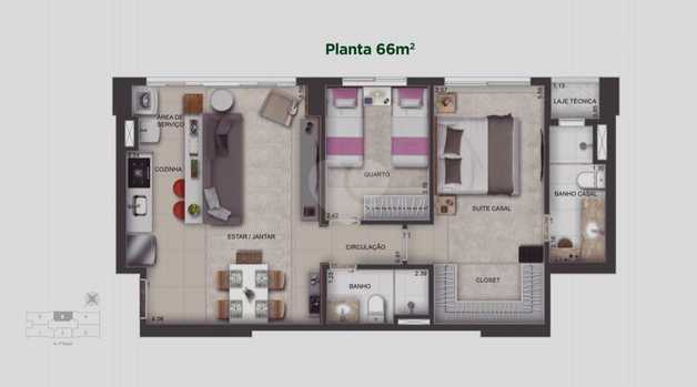 Apartamento 66m²