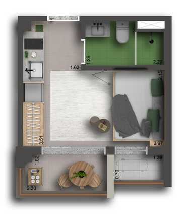 Apartamento 20m²