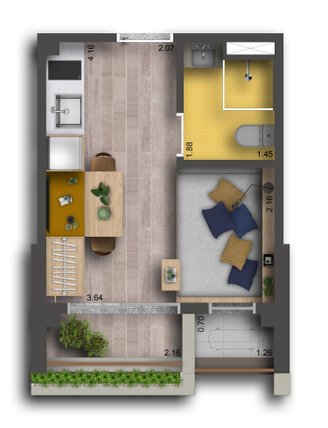 Apartamento 21m²