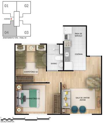 Apartamento 44m²